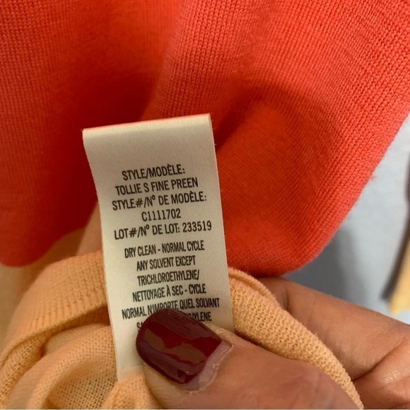 Theory Stripe Lightweight Wool Long Sleeves Pocket Sweater - Picture 4 of 6